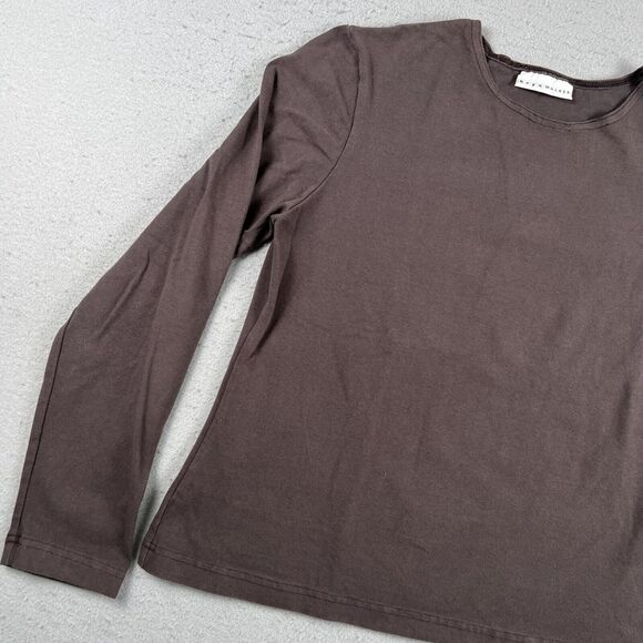 Bryan Walker Brown Cotton Blend Long‎ Sleeve Round Neck Pullover Shirt Women’s L - Picture 6 of 16